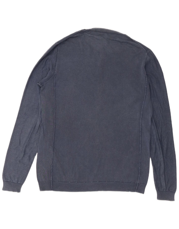 Мужской джемпер с круглым вырезом Gas, синий хлопок, XL