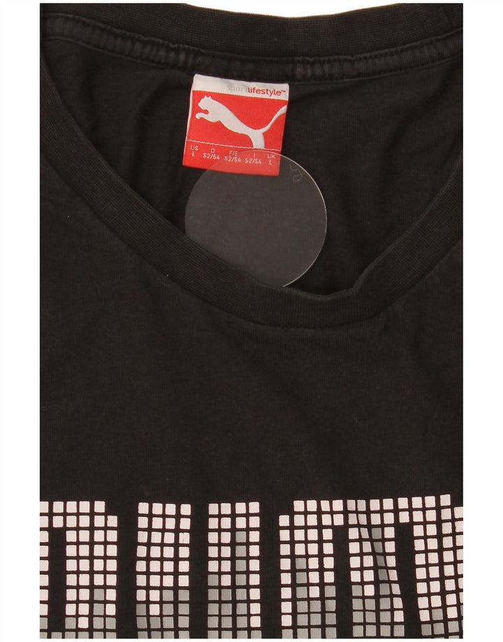 Мужская футболка с рисунком PUMA, большая черная