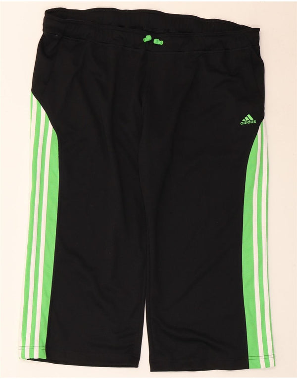 Женские спортивные брюки-капри Adidas UK 22 3XL, черные с цветными блоками