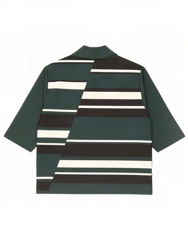Женская блузка Zara Top UK 12, средний зеленый цвет, полиэстер с цветными блоками