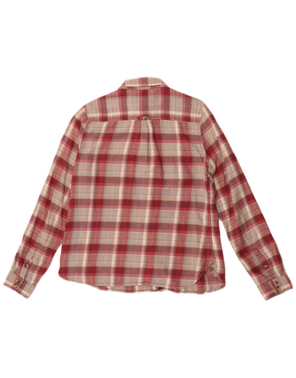 Женская фланелевая рубашка классического кроя Fat Face UK 12, хлопковая ткань в красную клетку среднего размера