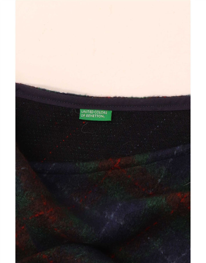 Женская макси-юбка Benetton W28, средний синий в клетку