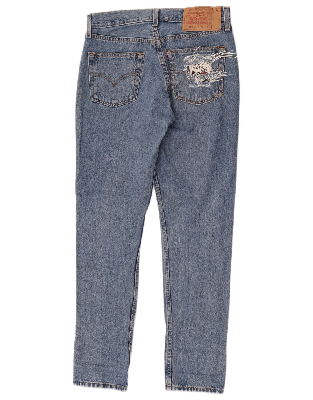 Женские прямые джинсы Levi's 501 W30 L30 синие, хлопок