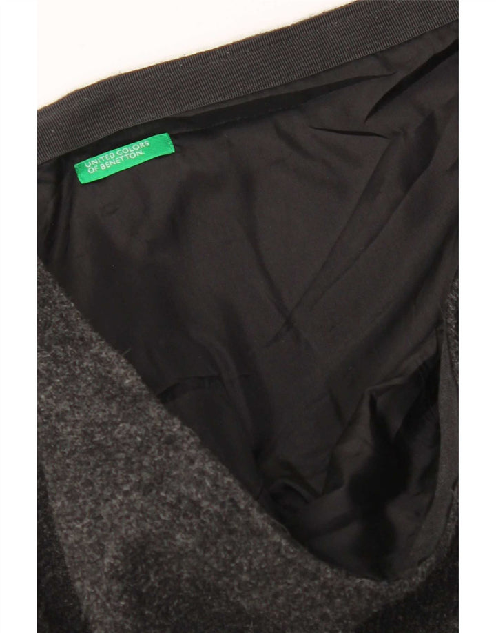 Женская юбка-трапеция Benetton W32, большая, серая, цветных блоков