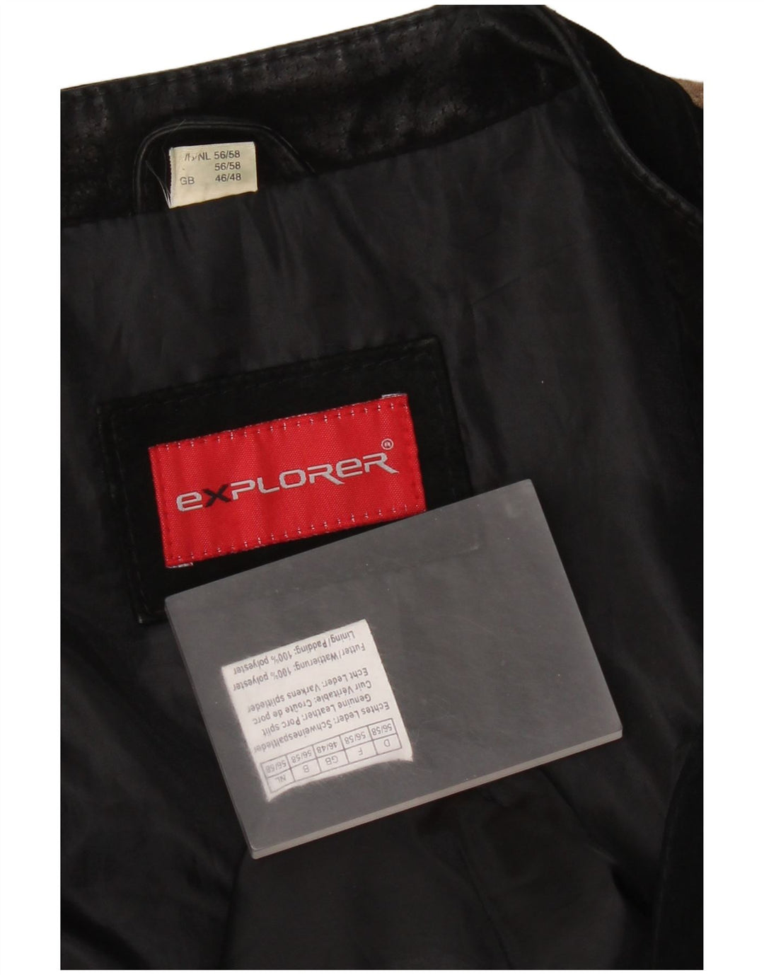 Мужская замшевая куртка-бомбер Explorer, Великобритания, 46/48, 2XL, черная кожа с цветными блоками