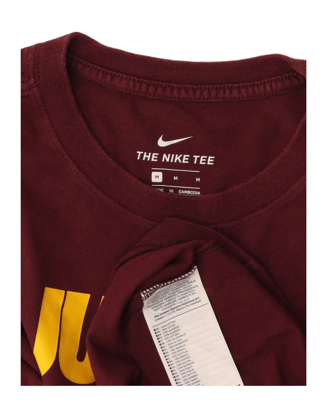 Мужская футболка с рисунком Nike, средний бордовый хлопок, хлопок