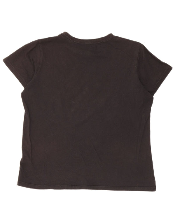 Adidas Womens Graphic T-Shirt Top UK 8/10 Small Black Cotton