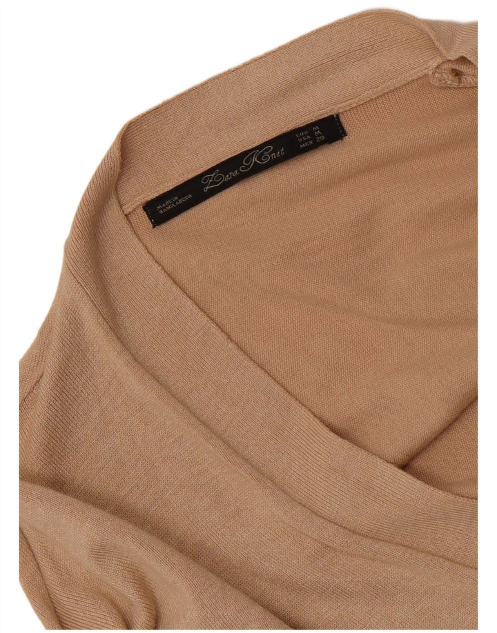 Женский свободный кардиган с открытым кардиганом Zara UK 14, средний бежевый