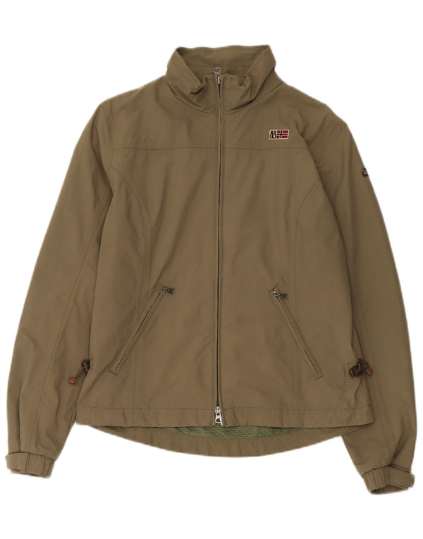 Женская дождевик Napapijri UK 16, нейлон цвета хаки, большой размер