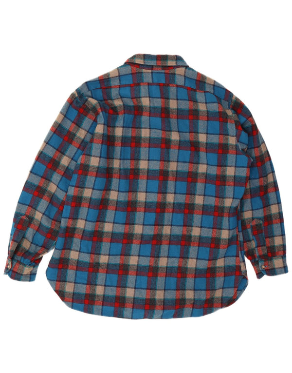 Мужская рубашка Pendleton Lumberjack XL синяя в клетку из натуральной шерсти