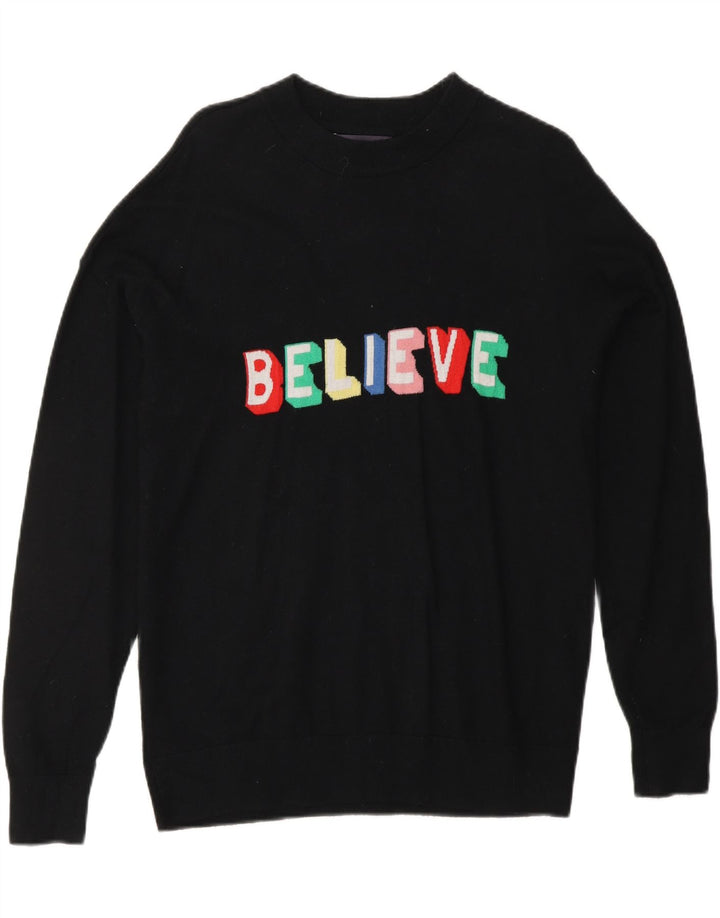 Женский джемпер с круглым вырезом MARKS & SPENCER UK 14, средний черный