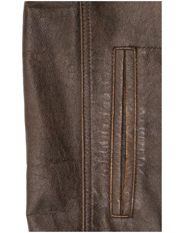 Мужская кожаная куртка Route 66 UK 40, большая коричневая кожа