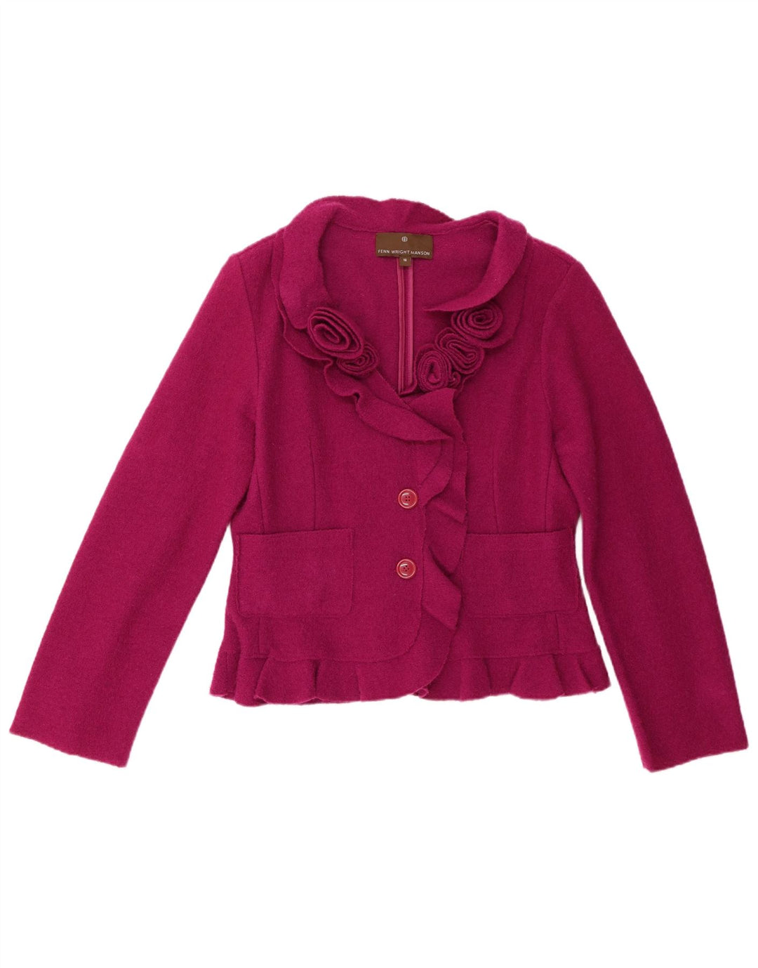 Женский пиджак Fenn Wright Manson на 2 пуговицах, Великобритания, 16, большой розовый с цветочным принтом