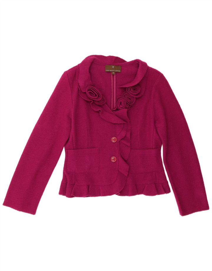 Женский пиджак Fenn Wright Manson на 2 пуговицах, Великобритания, 16, большой розовый с цветочным принтом