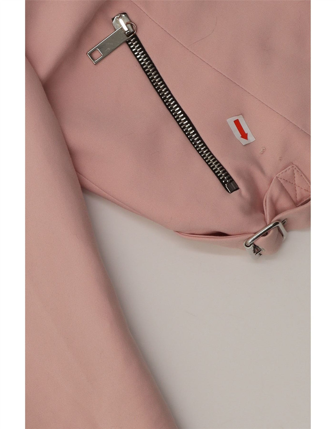 ZARA Womens Crop Bomber Jacket UK 10 Small Pink Biker