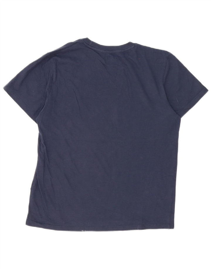 Мужская футболка с рисунком Jack & Jones, темно-синий, хлопковый топ среднего размера