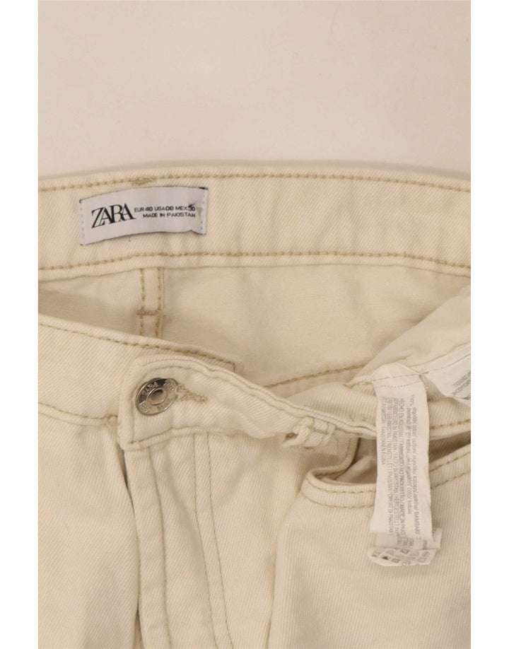 Женские прямые джинсы Zara EU 40 Medium W30 L27, белый хлопок