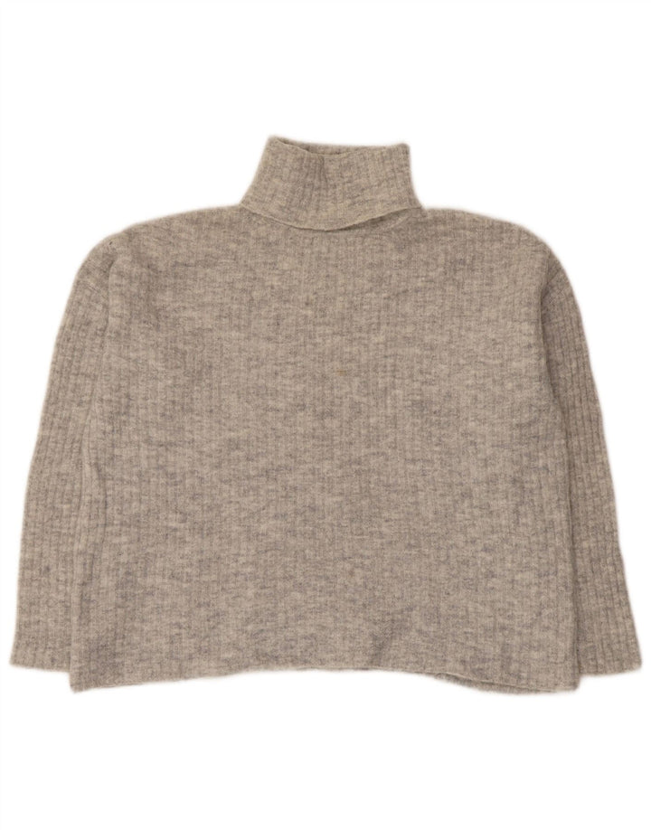 Женский свободный джемпер с высоким воротником Massimo Dutti, Великобритания 10, маленький серый