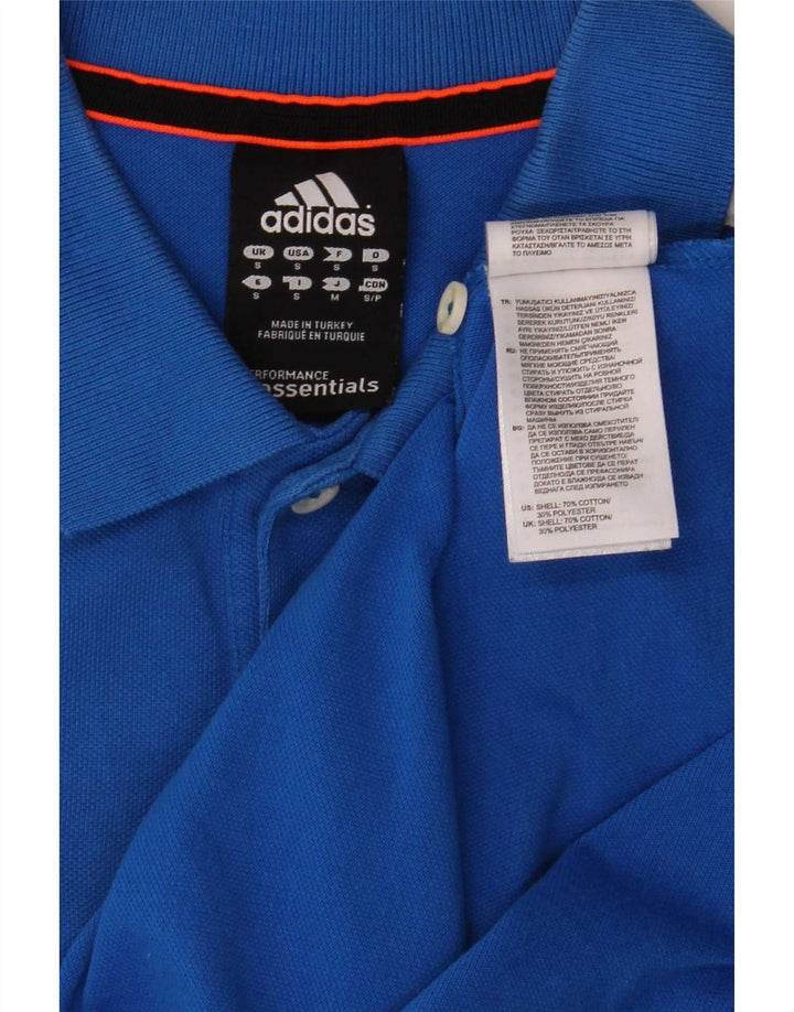 Мужская рубашка-поло Adidas Climalite, маленькая синяя, хлопок