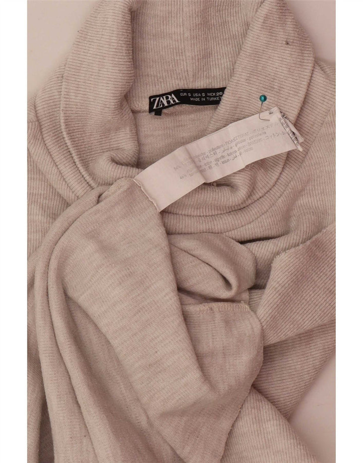 Женский укороченный жилет Zara UK 10, маленький, бежевый, полиэстер