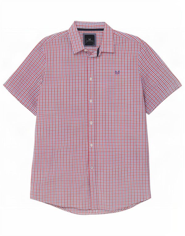Crew Clothing Мужская рубашка с коротким рукавом 2XL, красная клетка, хлопок