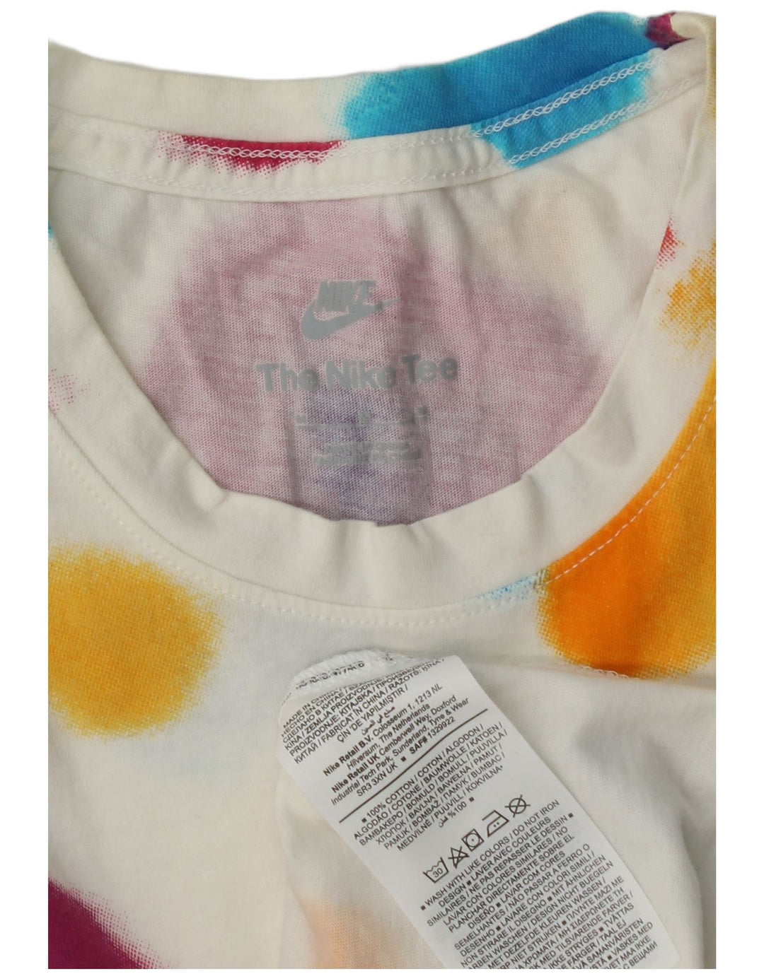 Мужская футболка Nike с графическим рисунком, средний разноцветный хлопок, цвет тай-дай