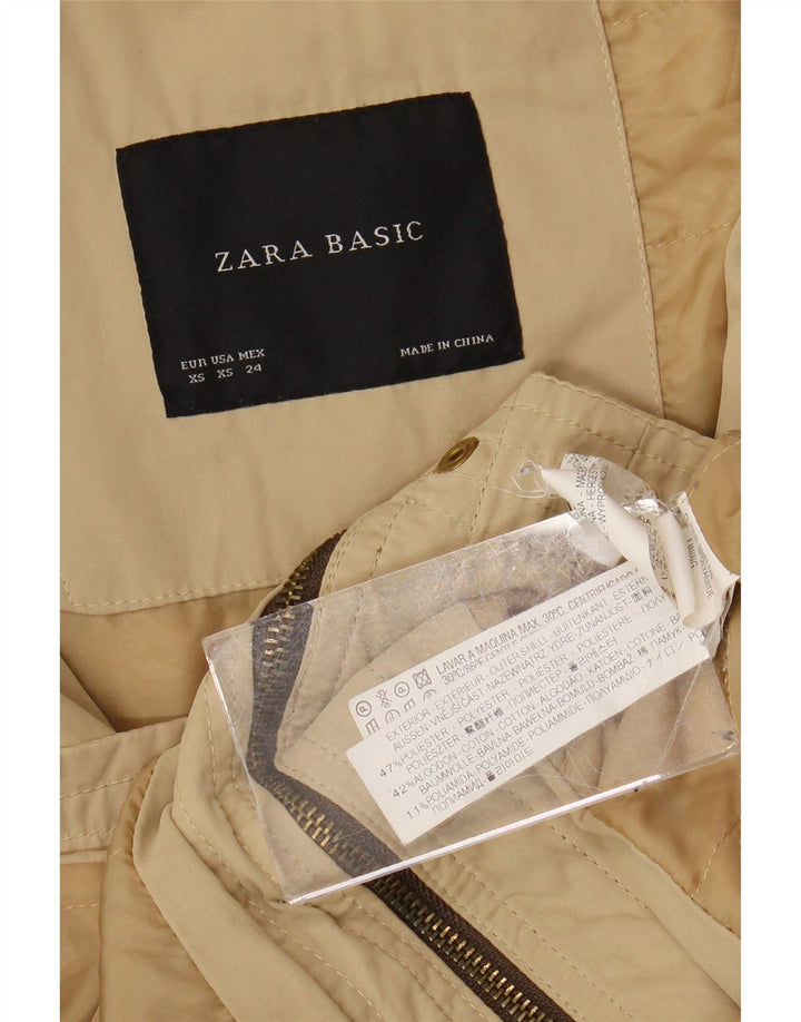 Женская парка Zara с капюшоном UK 6 XS, бежевый полиэстер