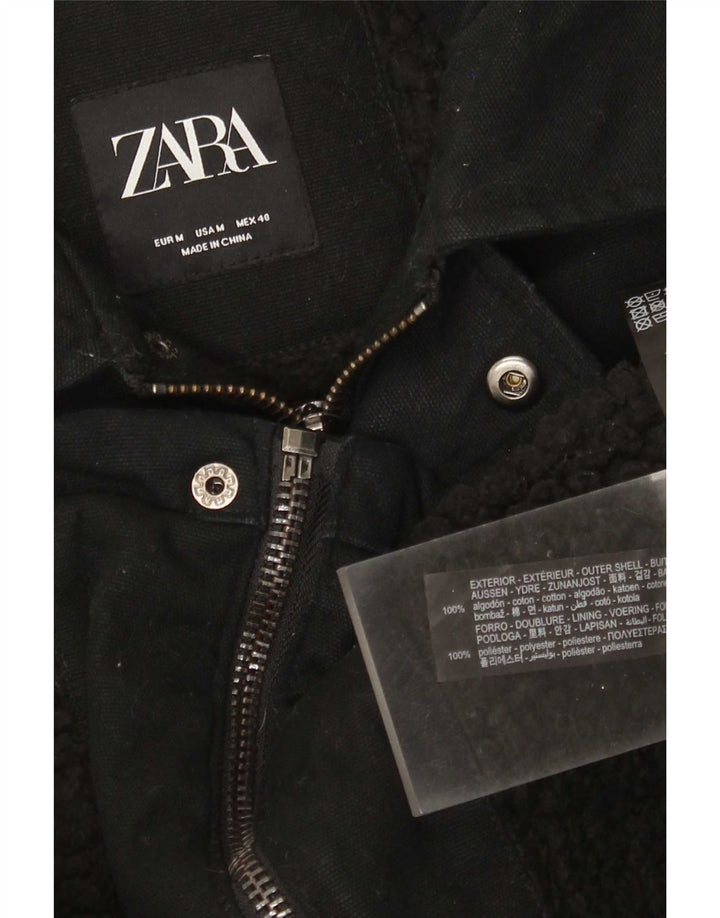 Мужская куртка Zara UK 38, средний черный хлопок, черный