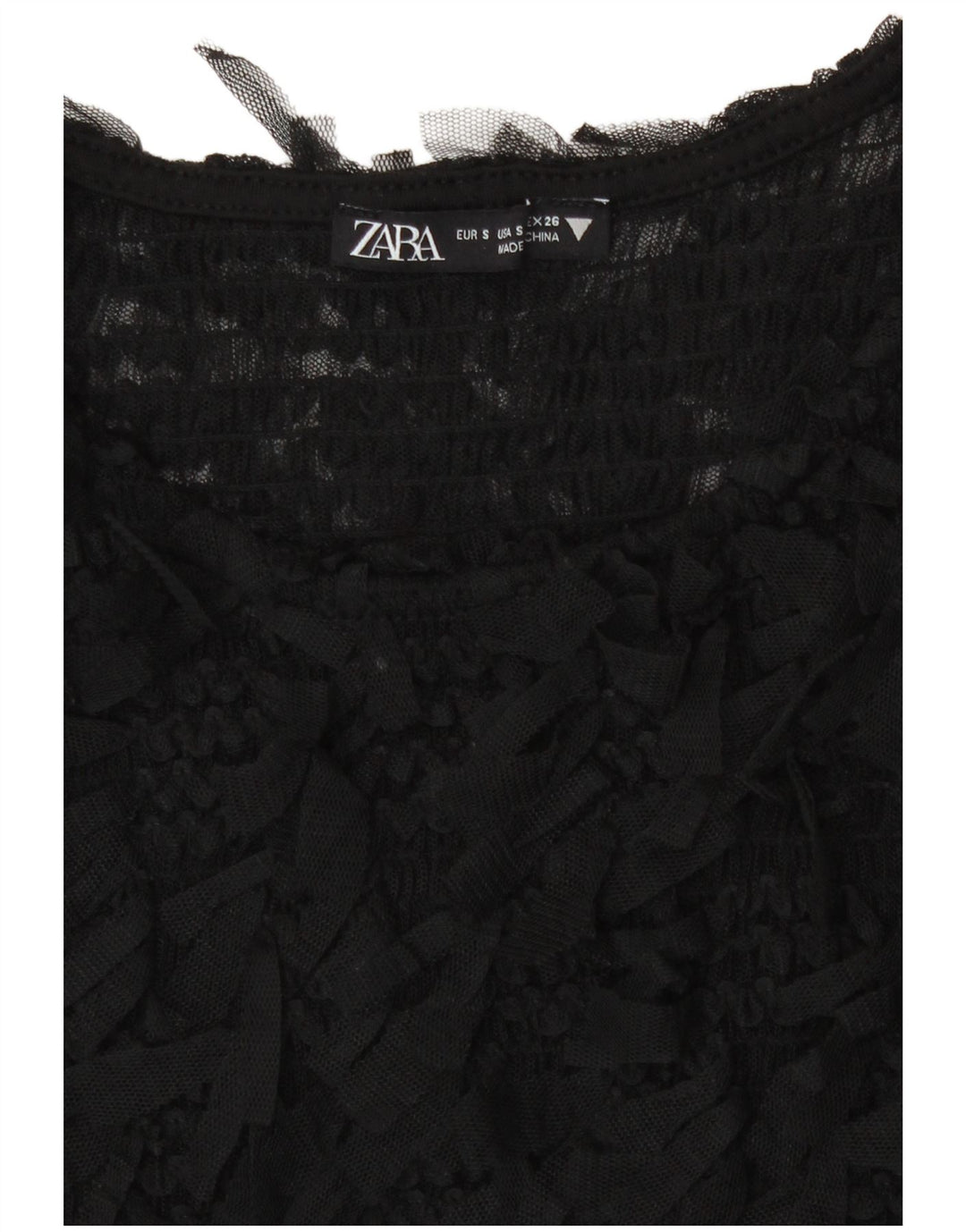 Женская укороченная прозрачная блузка Zara UK 8, маленькая черная