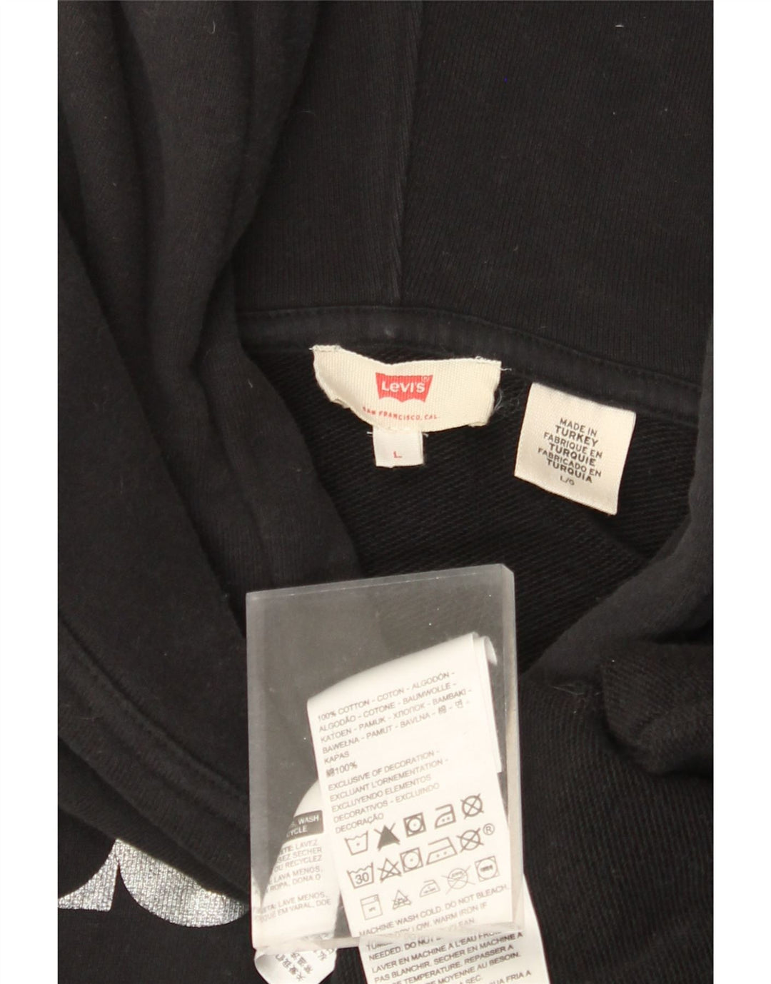 Женский джемпер с капюшоном LEVI'S Graphic Oversized UK 16, большой черный хлопок