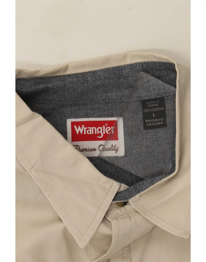 Мужская рубашка с коротким рукавом WRANGLER, большая, бежевая, хлопок