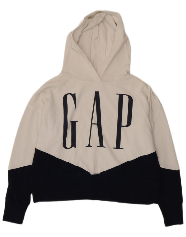 Женский джемпер с капюшоном Gap Oversized UK 14, средний белый цвет с цветными блоками