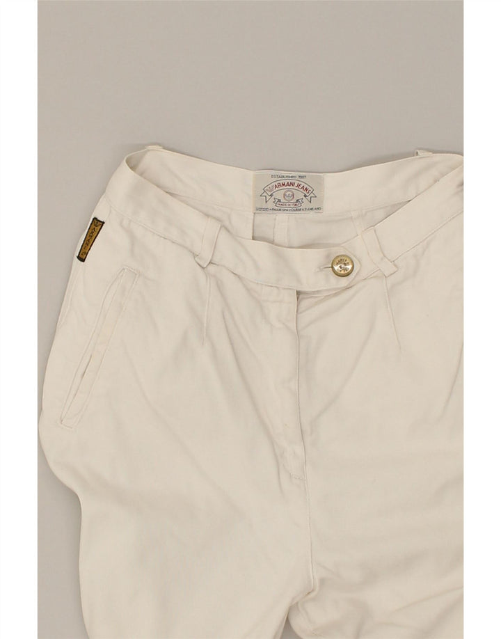 ARMANI JEANS Womens High Waist Casual Trousers UK 12 Medium W26 L30  White | Vintage Armani Jeans | Thrift | Second-Hand Armani Jeans | Used Clothing | Messina Hembry 