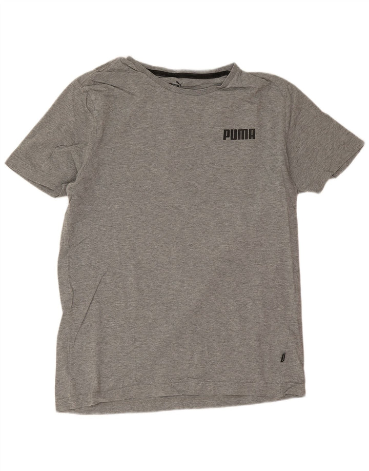 Мужская футболка Puma из хлопка среднего серого цвета с крапинками