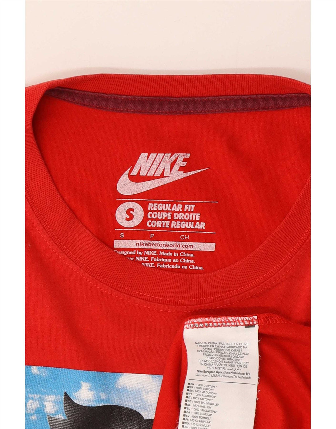 Мужская футболка обычного кроя Nike с рисунком, маленький красный хлопковый топ