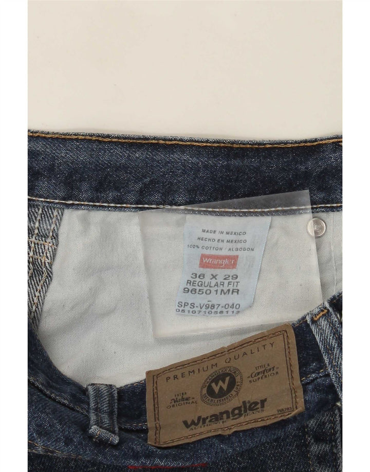 Мужские прямые джинсы Wrangler стандартного кроя W36 L29, синие, хлопок