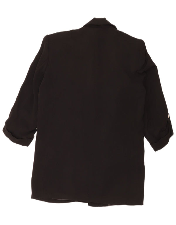 Женский пиджак свободного кроя с открытыми рукавами 3/4 Zara UK 6 XS, черный полиэстер