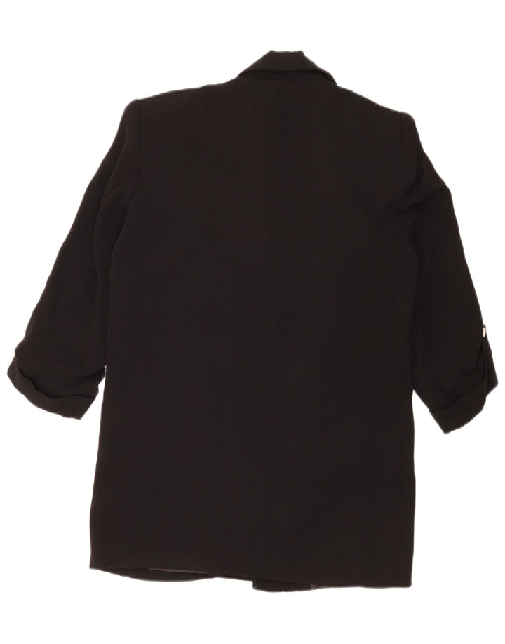 Женский пиджак свободного кроя с открытыми рукавами 3/4 Zara UK 6 XS, черный полиэстер