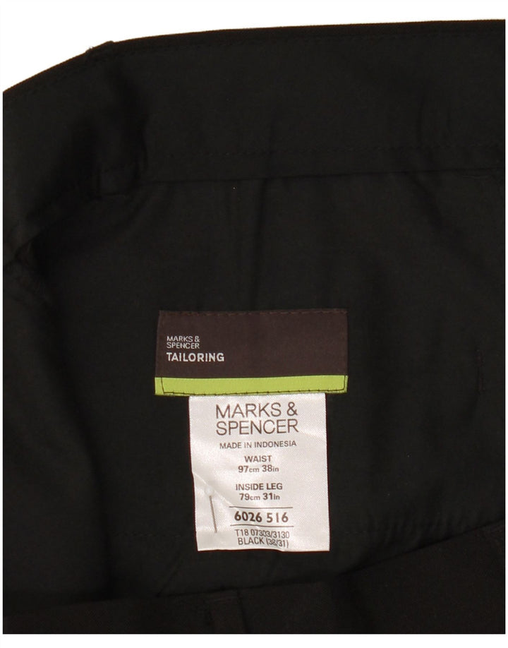 Мужские прямые брюки-чиносы Marks & Spencer W38 L31 черные из полиэстера