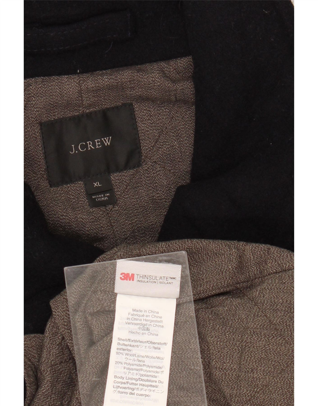Мужское полупальто J. CREW UK 42 XL, темно-синее, шерсть