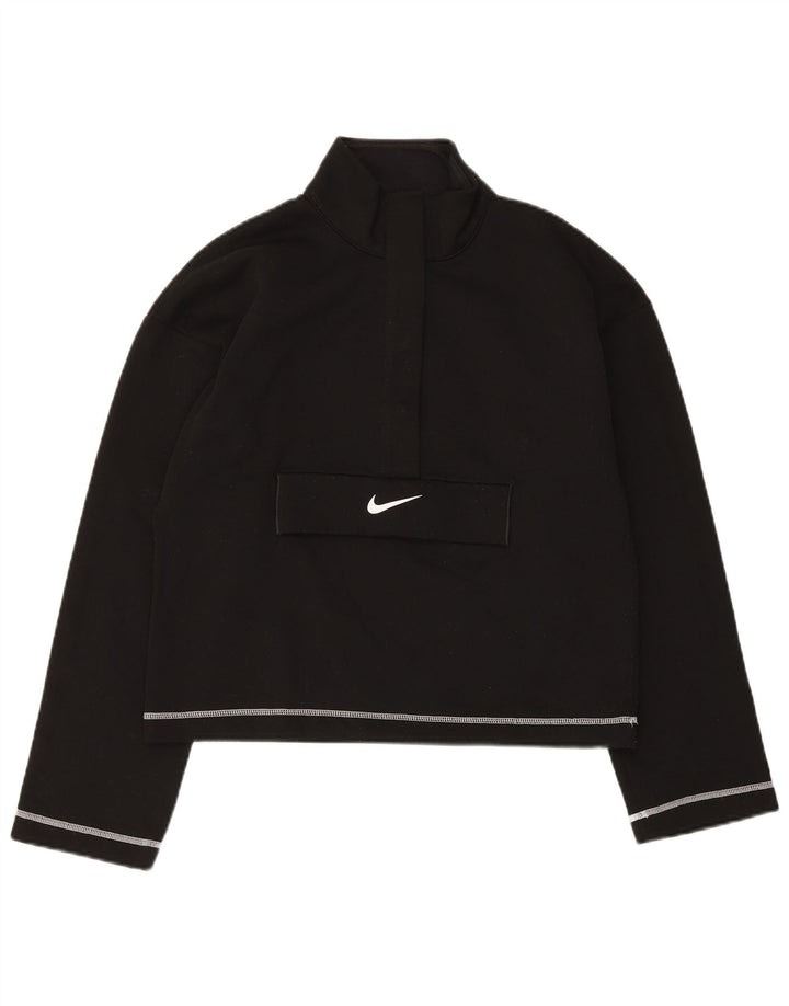 Женский свитер оверсайз с логотипом Nike Swoosh UK 6 XS, черный полиэстер