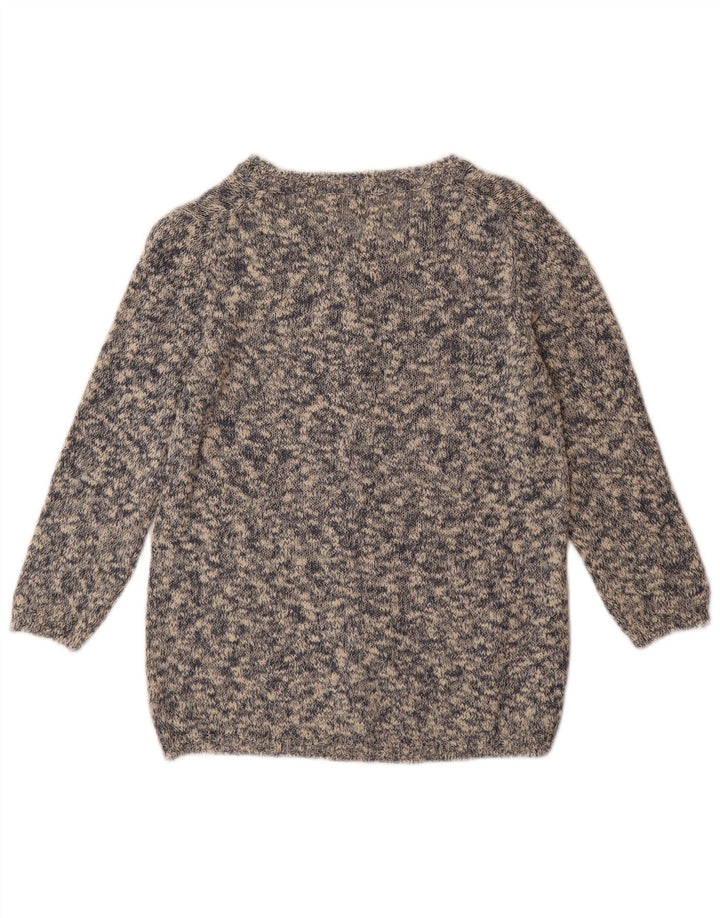 MASSIMO DUTTI Женский кардиган-свитер UK 12, средний серый хлопок в крапинку