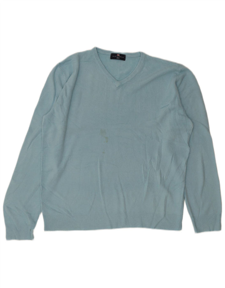 Мужской джемпер с v-образным вырезом Marks & Spencer Blue Harbour, большой акрил