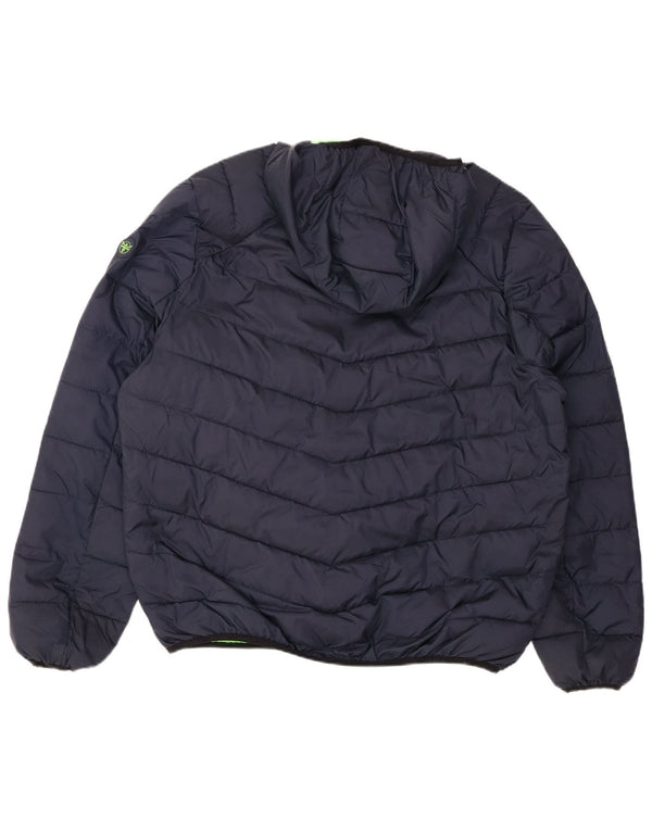 CHIEMSEE Мужская стеганая куртка с капюшоном UK 42 XL Темно-синий полиэстер