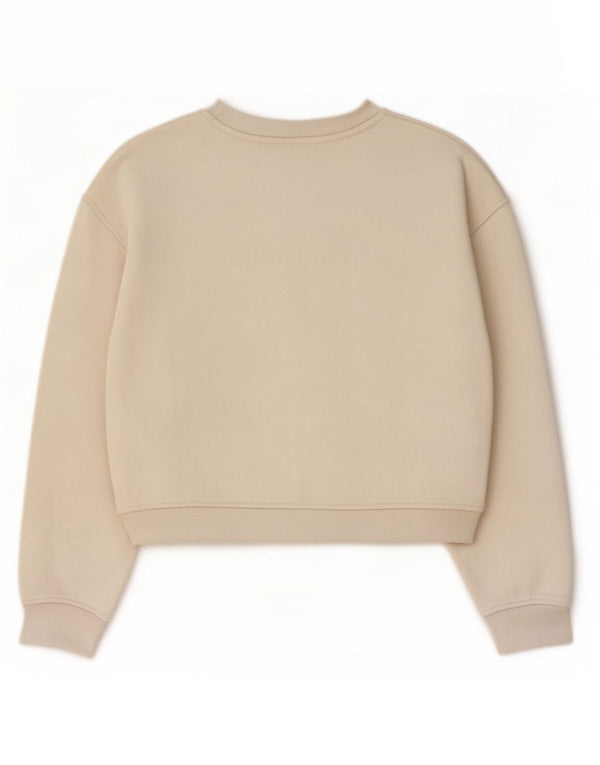 Женский укороченный свитер Zara UK 14, хлопковый средний цвет белого цвета