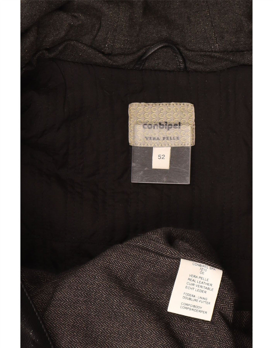 CONBIPEL Мужская кожаная куртка с капюшоном IT 52 XL Черная кожа