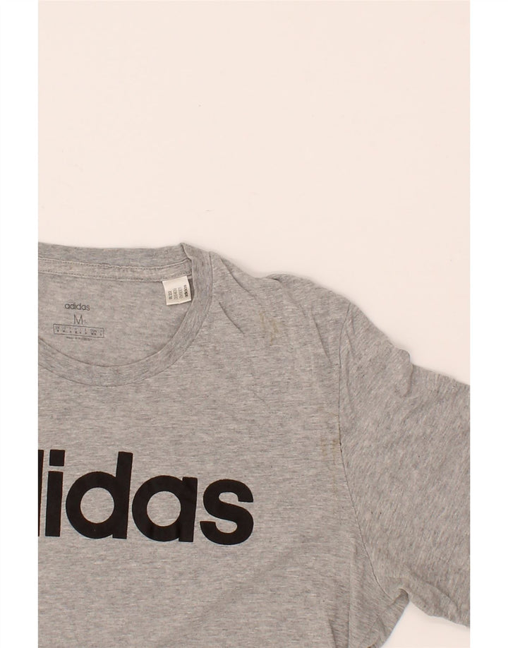 ADIDAS Mens Graphic T-Shirt Top Medium Grey Cotton Vintage Adidas and Second-Hand Adidas from Messina Hembry 
