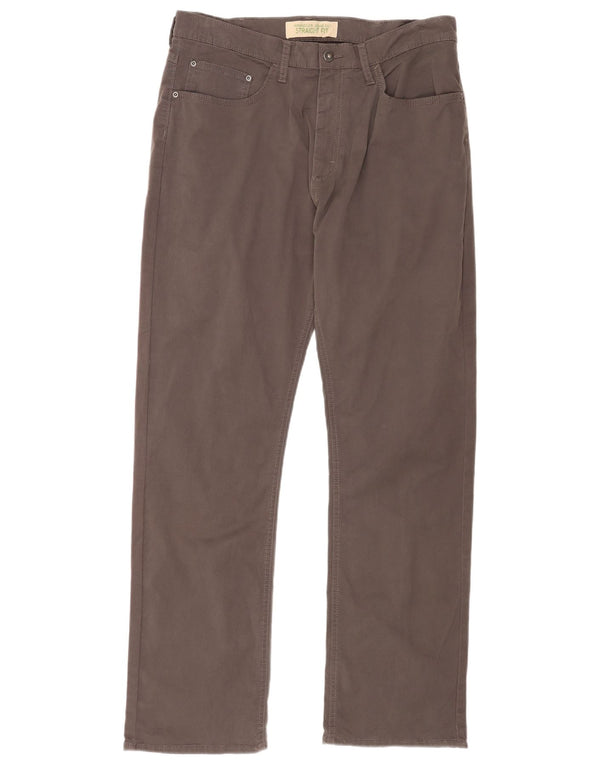 Мужские прямые повседневные брюки Wrangler W34 L32, серые, хлопковые