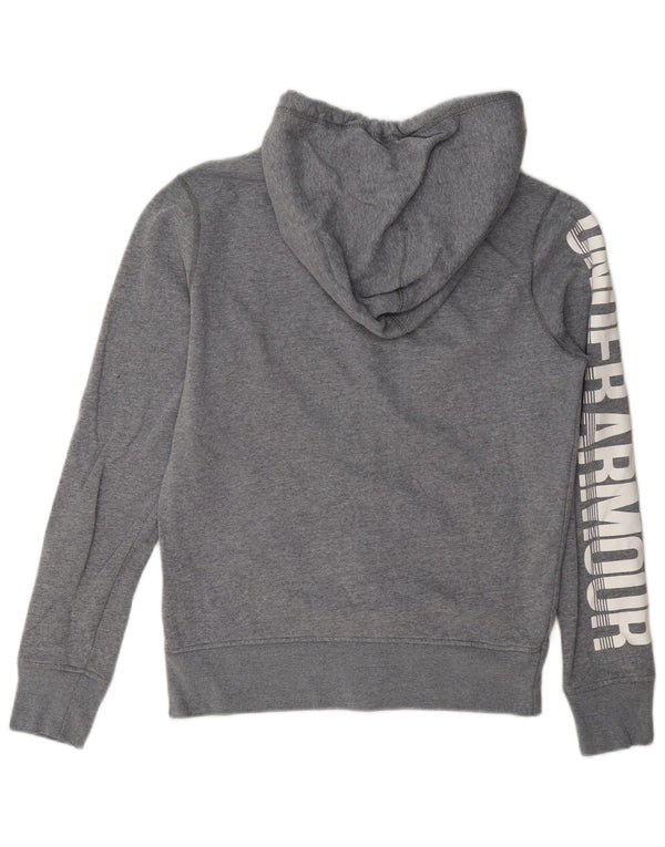 Мужской свитер с капюшоном и молнией с рисунком Under Armour XS, серый хлопок с крапинками