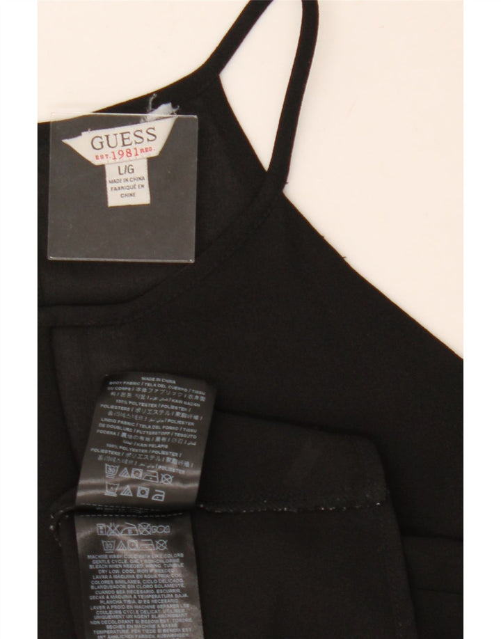 GUESS Womens Sleeveless Blouse Top UK 16 Large Black Polyester Vintage Guess and Second-Hand Guess from Messina Hembry 